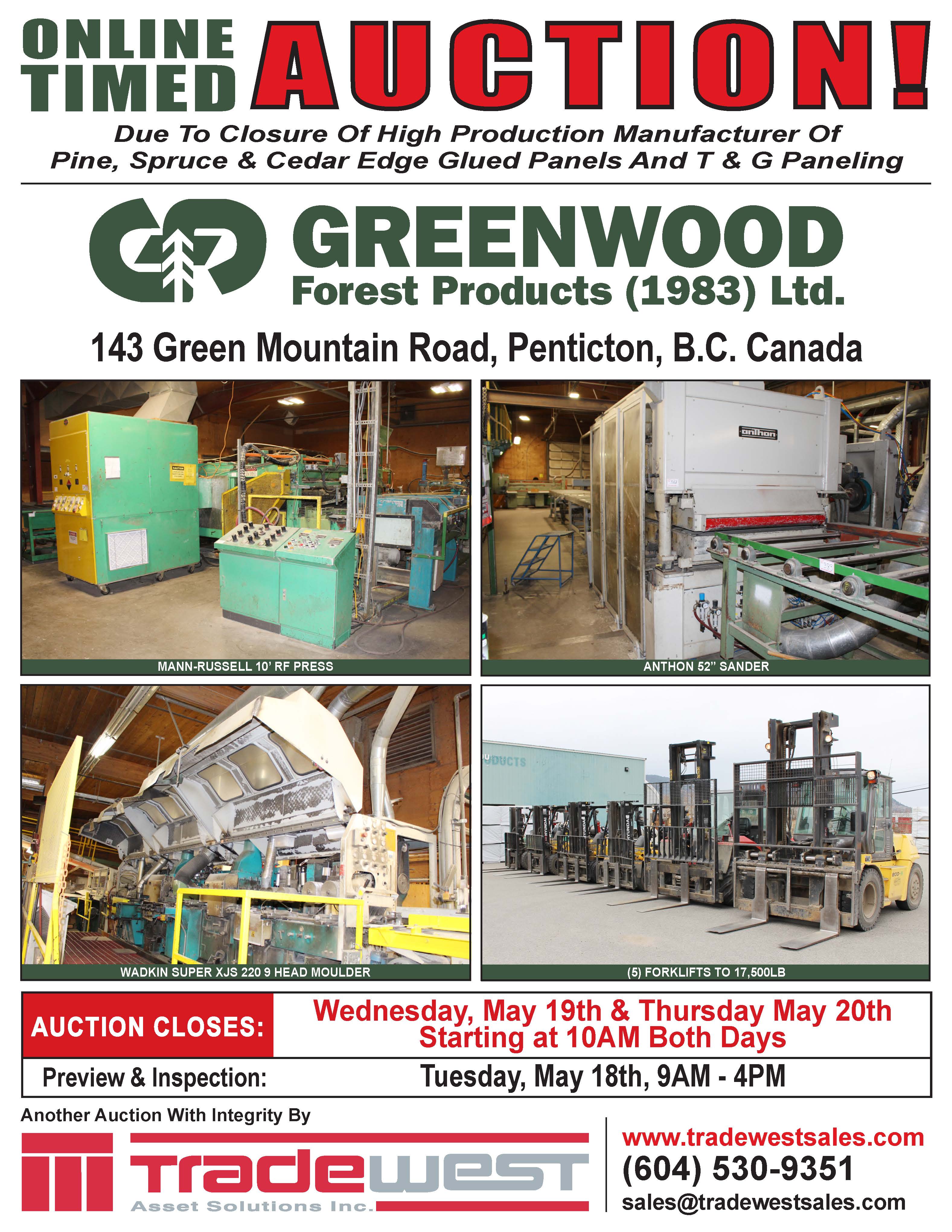 PAST AUCTION- Major Lumber Remanufacturing Mill Online Auction 